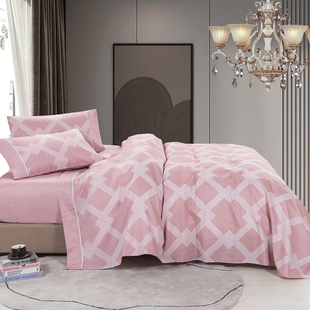 99.99% Polyester Twill Disperse Printed 4 PCS Bed Helpe Set