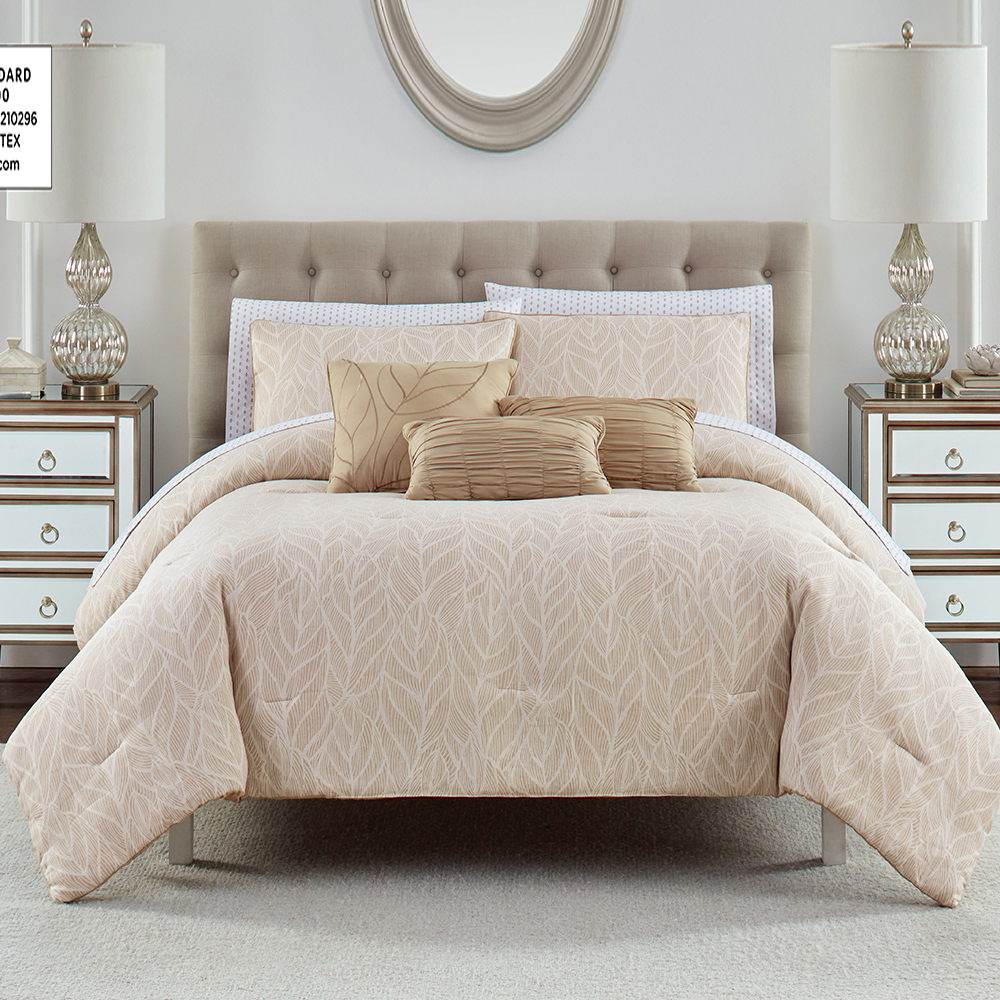 99.99% Polyester Jacquard Yarn-Dyed Comforter 6-Pieces Set